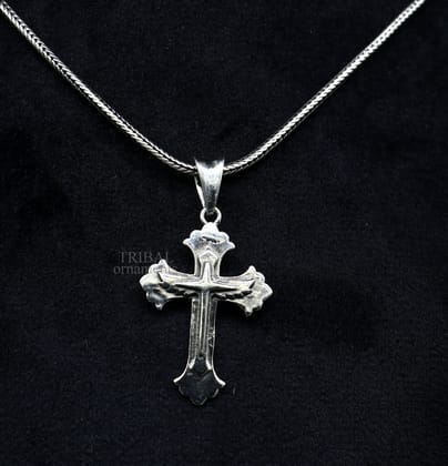 Divine 925 sterling silver holy cross pendant, excellent unique design stylish unisex exclusive gift pendant jewelry from india ssp1426-Only Pendant
