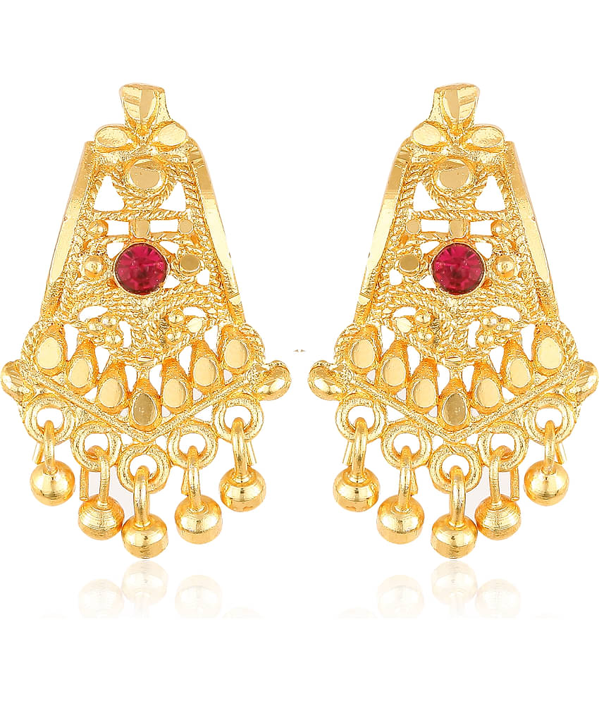 Vighnaharta - Golden Stud Earrings ( Pack of 1 )