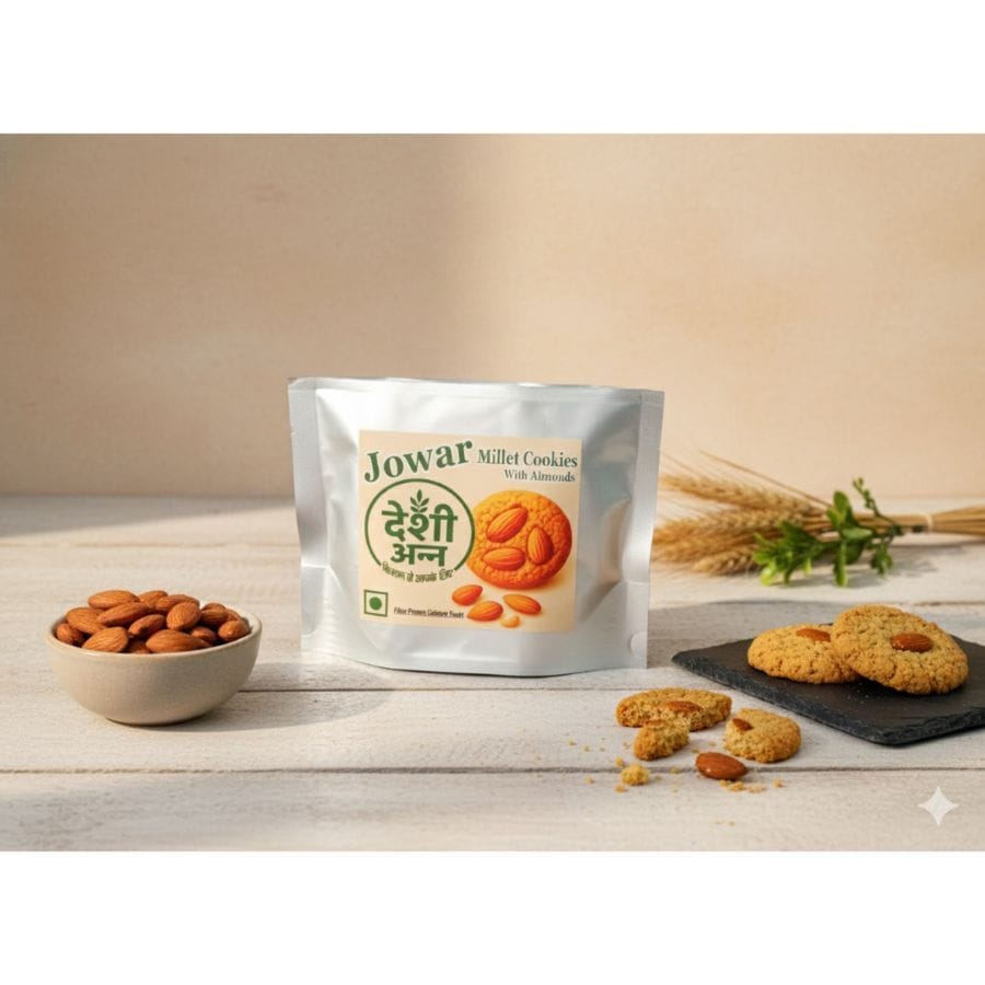 JOWAR MILLET COOKIES WITH ALMONDS 200GM - 200 gm
