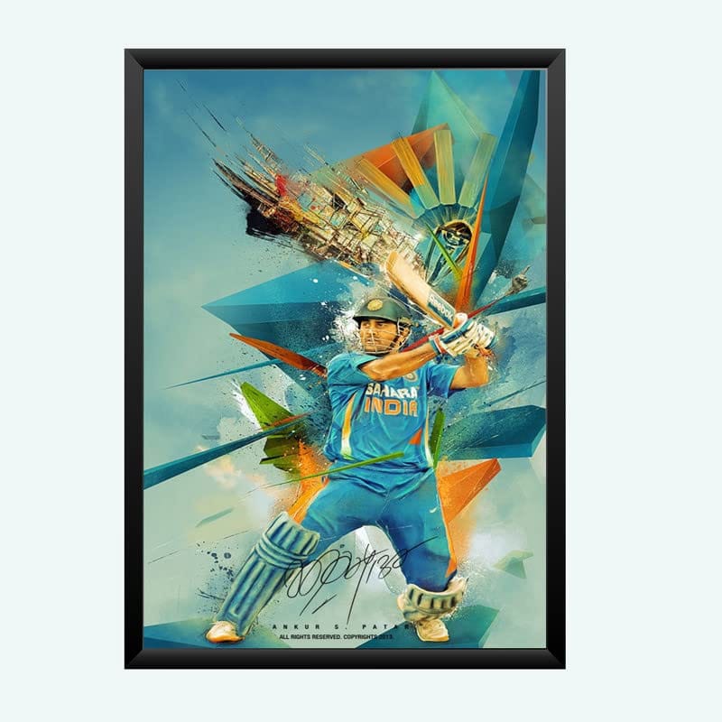 Nokkes Cricket IPL M.S Dhoni CSK Chennai Super King Team Photo Frame 8X12 Inch Size Photo Frame Photo Home Office_msd22