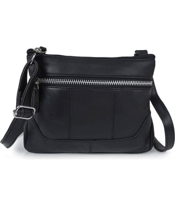 CIMONI Sling Bag Pure Leather Set of 1 ( Black )