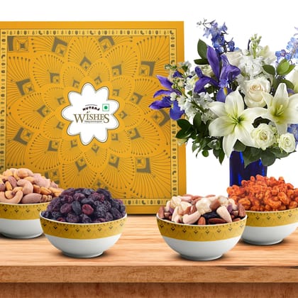 Nutraj Wishes Yellow Bloom 600g Diwali Gift Box | GB-92