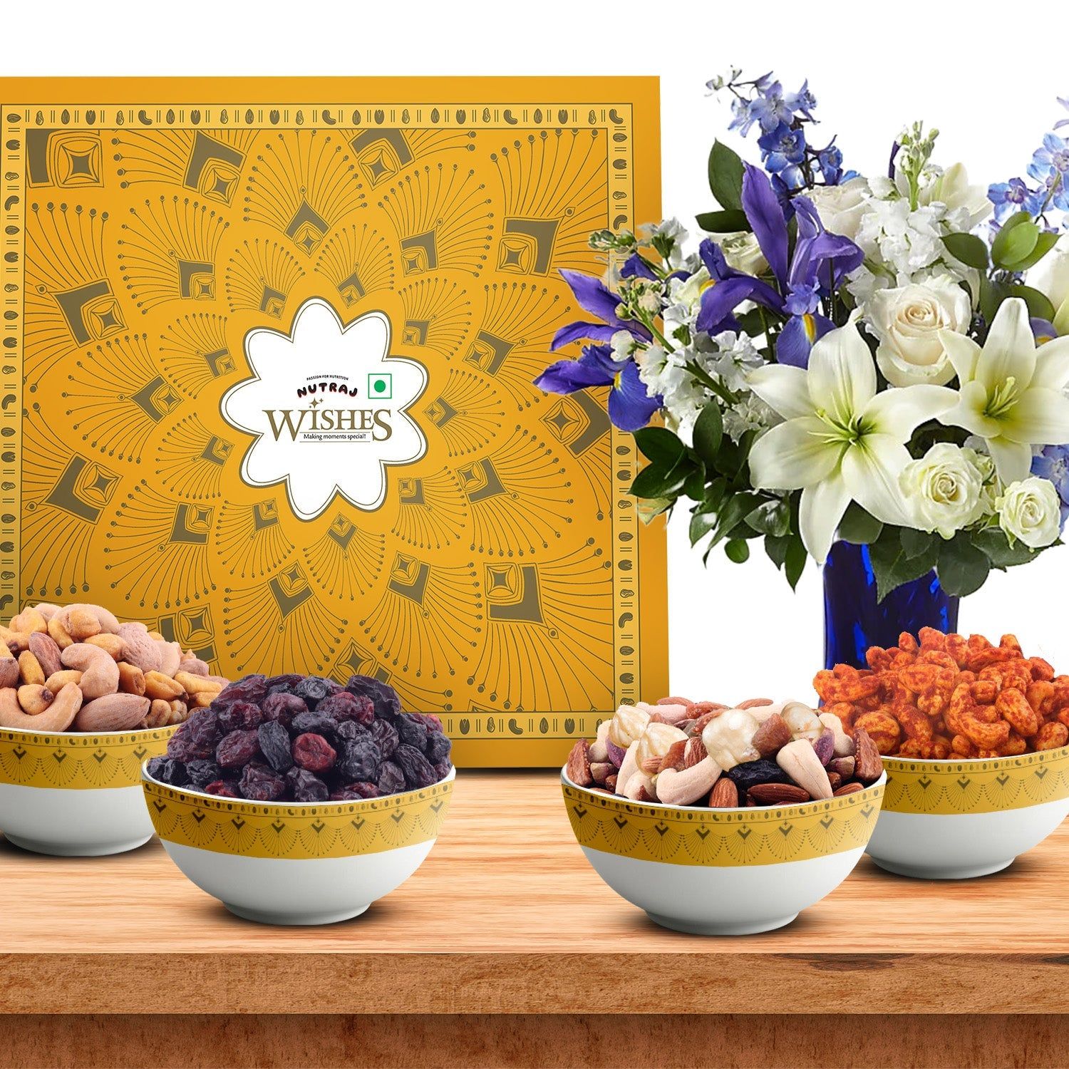 Nutraj Wishes Yellow Bloom 600g Diwali Gift Box | GB-92