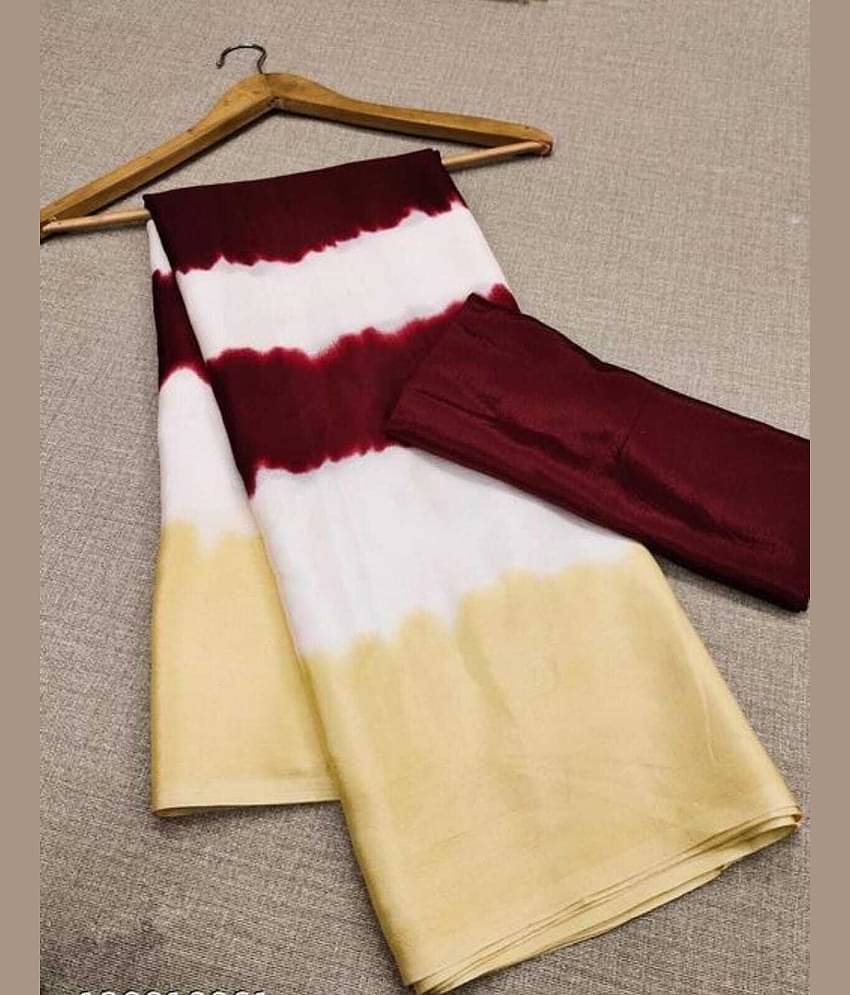 JIHANA FAB Art Silk Printed Saree With Unstitched Blouse Piece ( Pink )