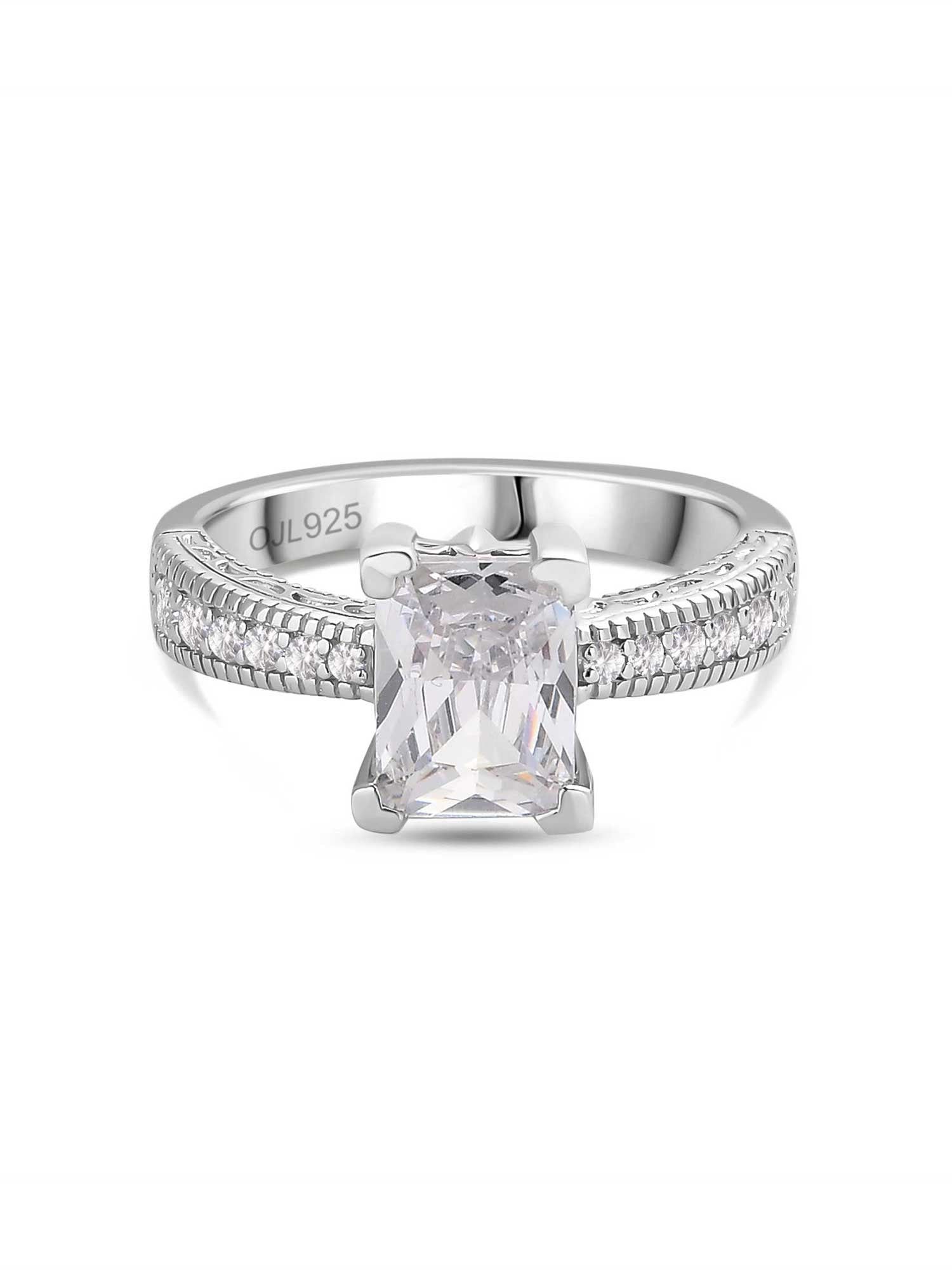 1.5 Carat Octagon Solitaire American Diamond Ring-10