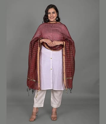 Apratim - Maroon Chanderi Women's Dupatta - ( Pack of 1 )