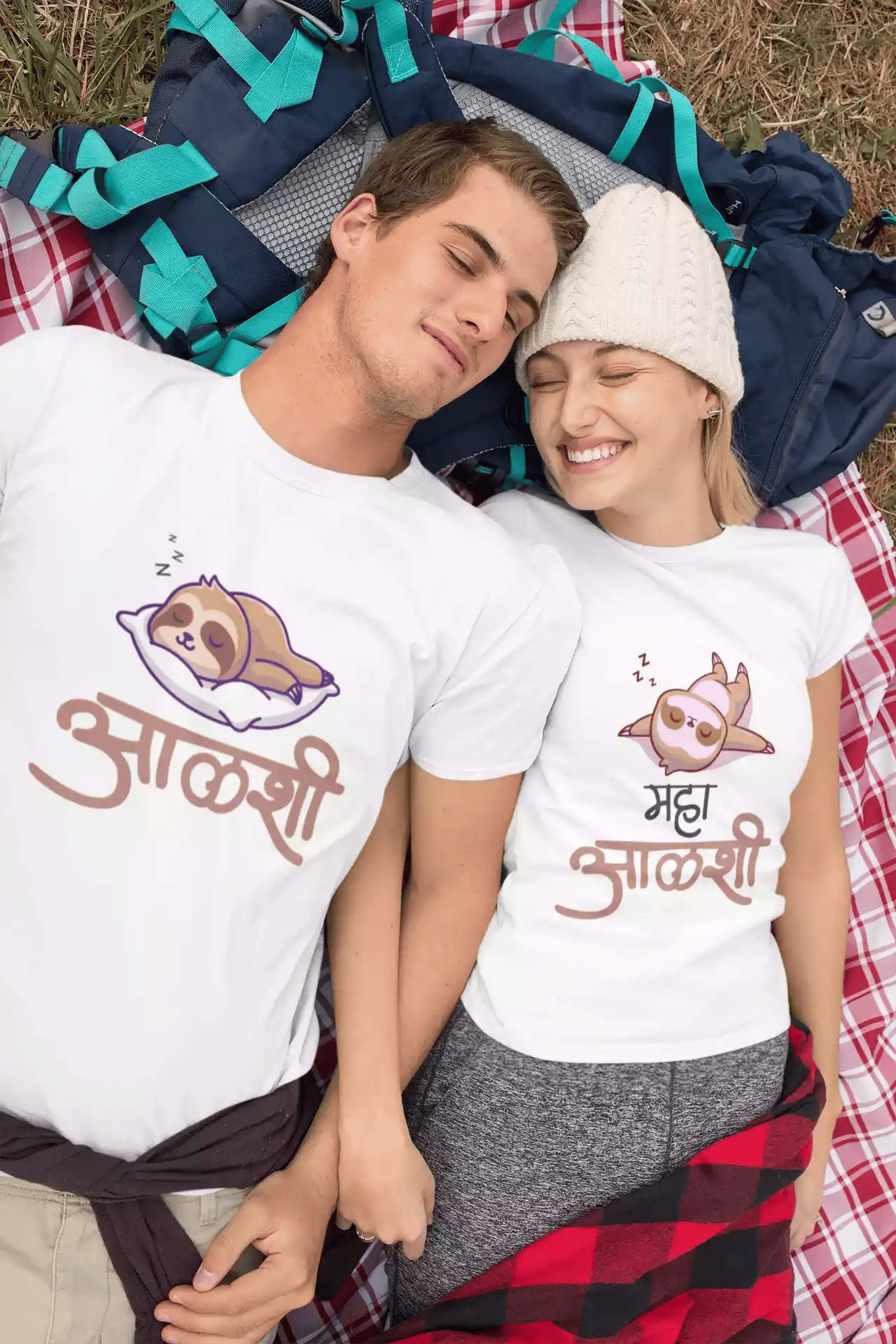 Aalshi Maha aalshi- Sukhiaatma Couple Graphic Printed T-shirt-XS-36 / XS-36