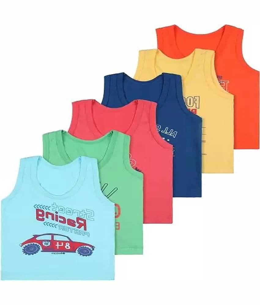 Cavenders Pack of 6 Boys Cotton Vest ( Multicolor ) - None