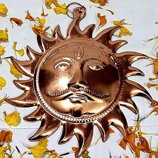 Astro-D, Copper Sun Surya Dev Idol Vastu Remedy (Pack of 1), (Brown, Copper)