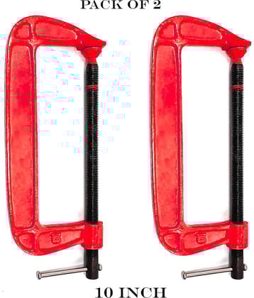 "Laxmi 10"" Inch Heavy Duty G Clamp (Pack of 2) C-Clamp