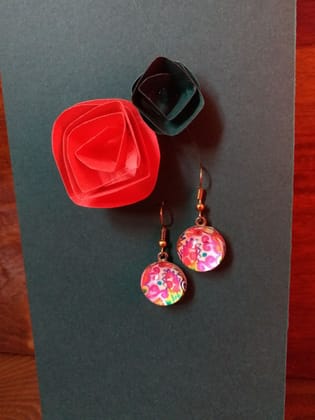 PINK MAGIC GLASS EARRINGS