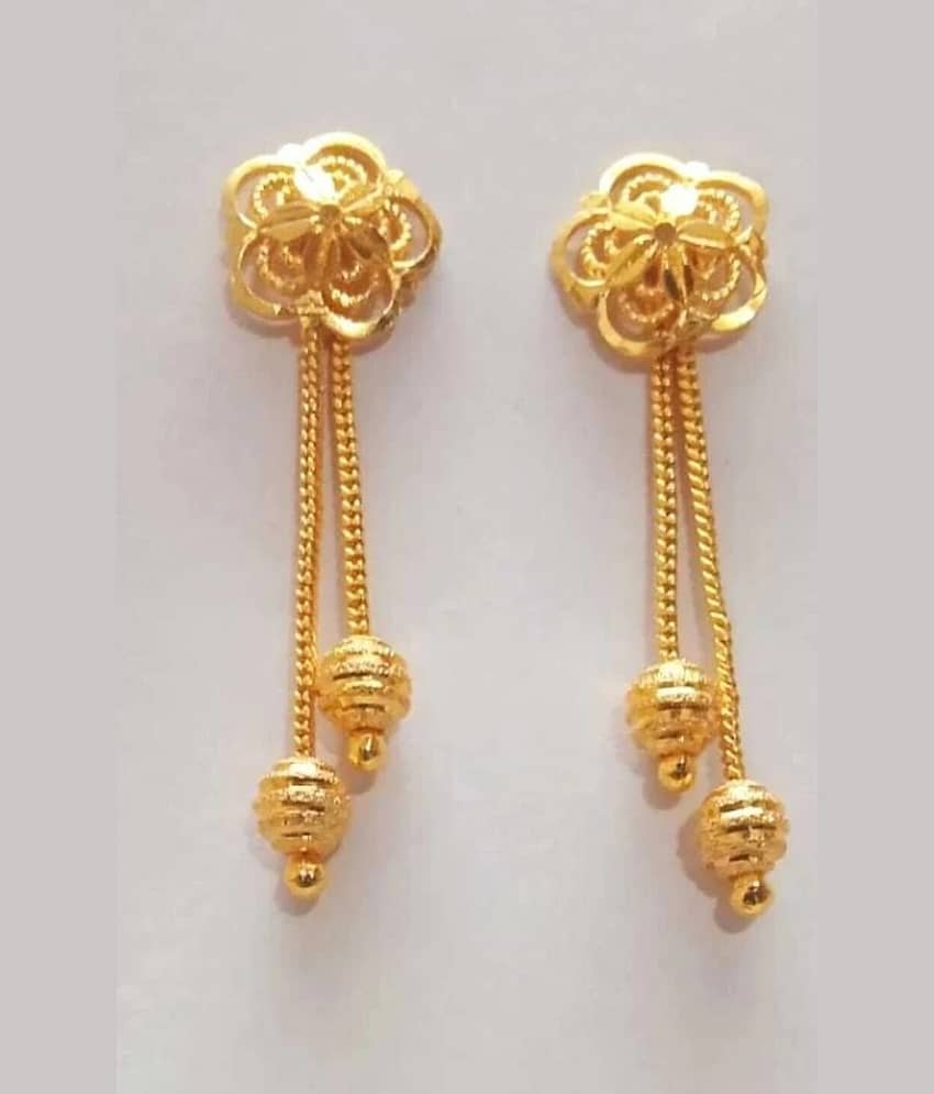 Renu Creations Golden Hoops Earrings ( Pack of 1 )