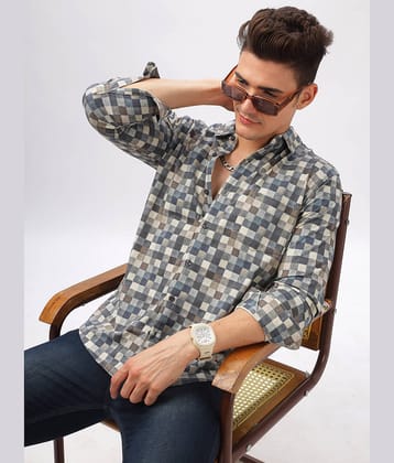 BULLMER Trendy Regular Fit Striped Causal Full Sleeve Shirt for Men_White3