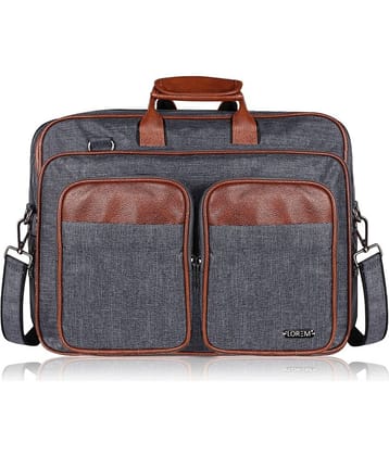 Lorem Grey Faux Leather Office Bag