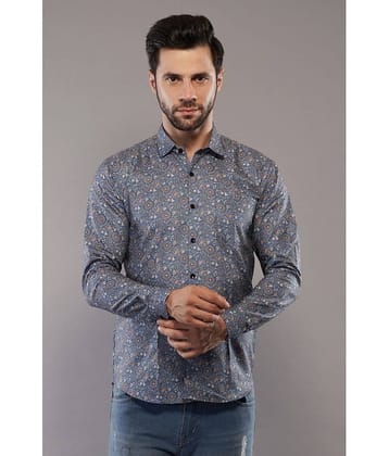Fabrikart - Navy 100% Cotton Regular Fit Men's Casual Shirt ( Pack of 1 )