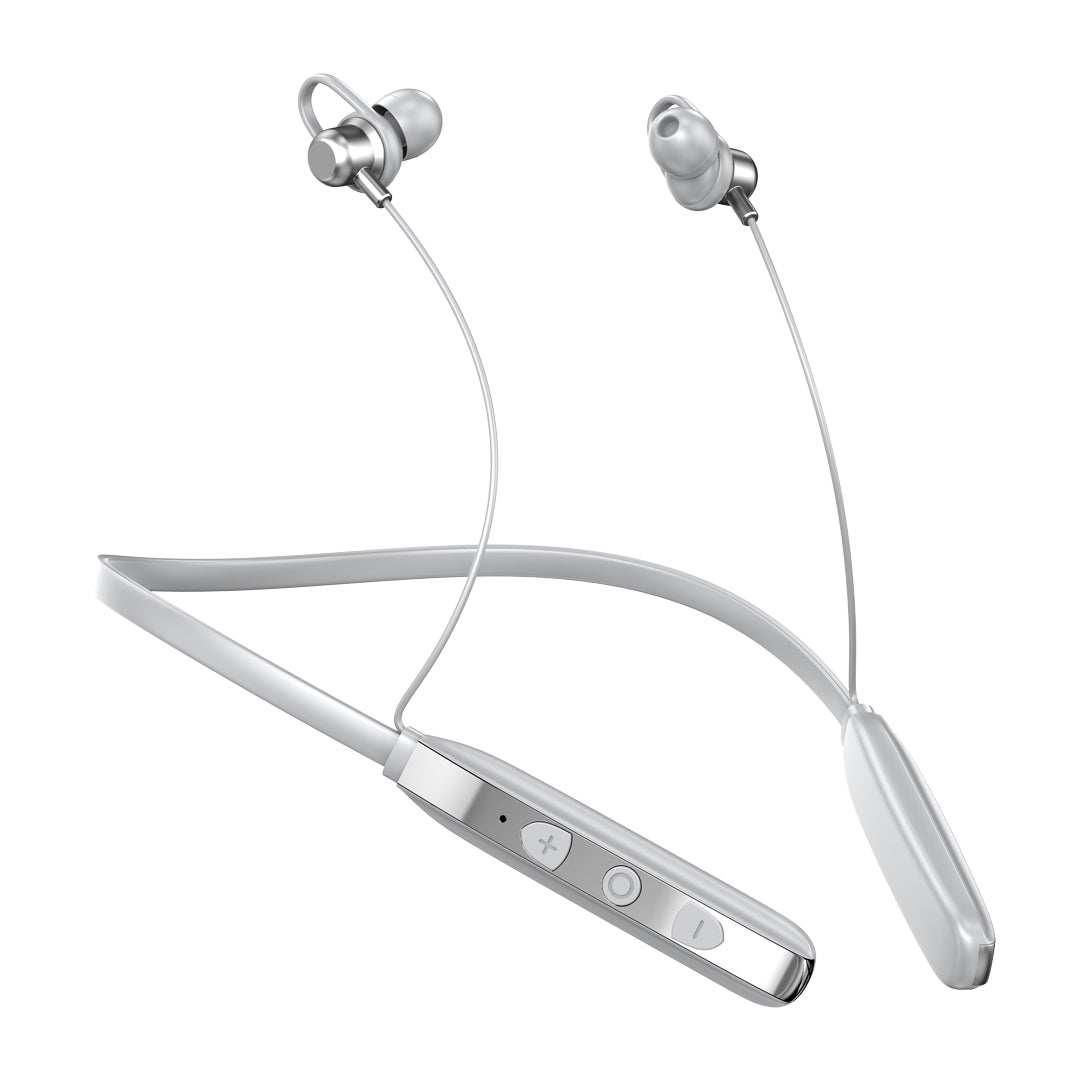 TecSox Verve Bluetooth Neckband | Metallic Touch + High Bass TecSox Verve Bluetooth Neckband | Metallic Touch + High Bass - White