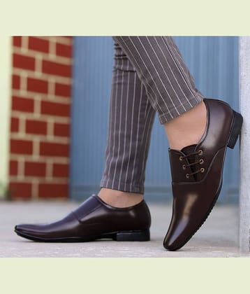 Aadi Brown Men's Derby Formal Shoes