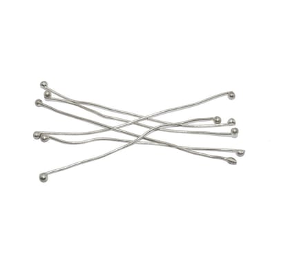 Silver 19 Gauge Brass Fuse Wire (Ball Pins) For Jewellery Making , BPP-003-Per Packet of 50 Gram / 3 Inch