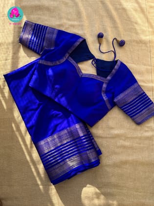 Semi Crape Silk Saree with zari border-XS
