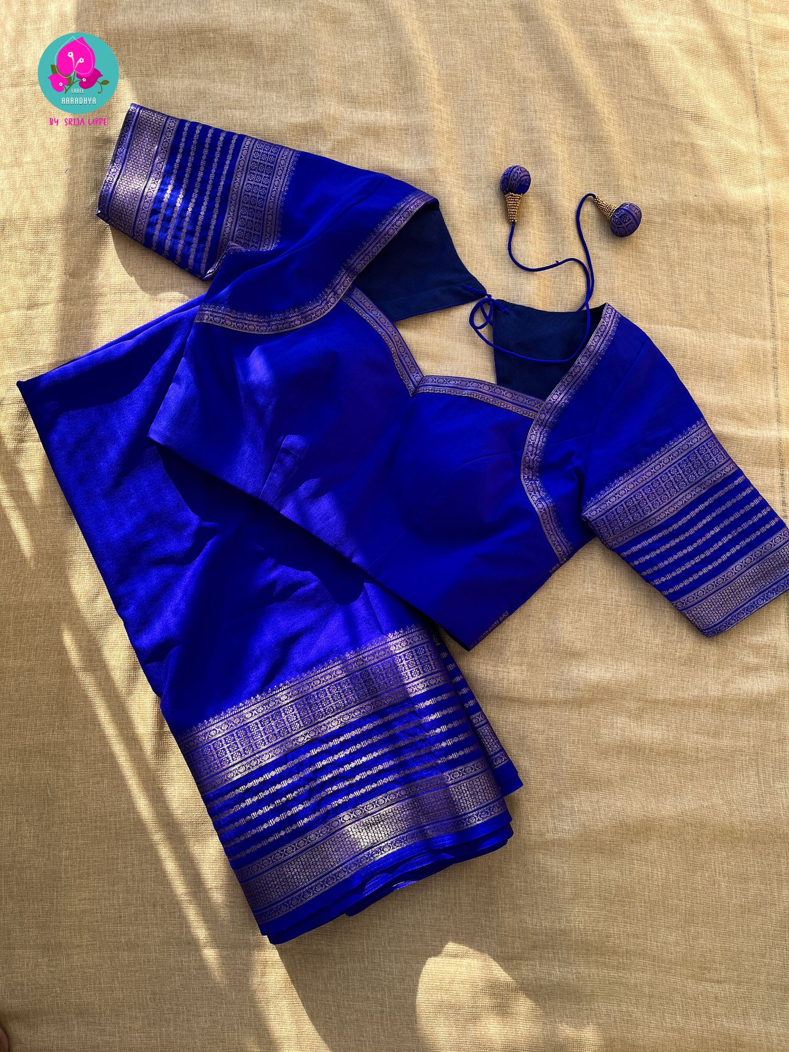 Semi Crape Silk Saree with zari border-XS