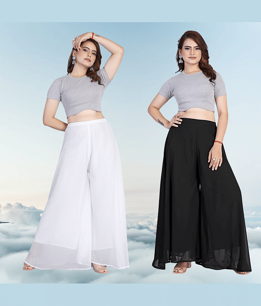 YASHASVI ENTERPRISE Women Georgette Palazzo ( Black )