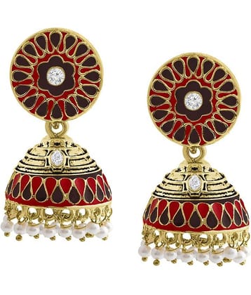 Spargz - Golden Jhumki Earrings ( Pack of 1 )