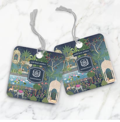 Gul Bahaar Gift Tag-Navy