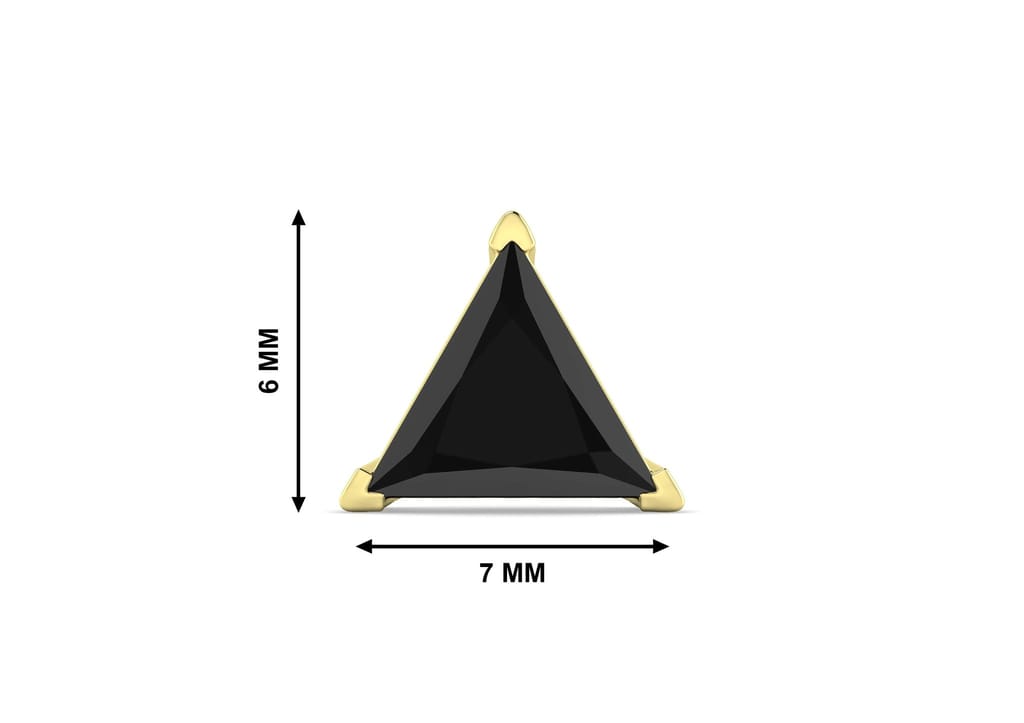 Black Triangle Solitaire Men's Ear Stud (1 Pc Only)