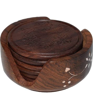 TFS Wood Round Coasters - Pack of 7