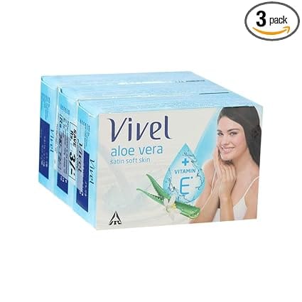 Vivel Aloe Vera Soap, For Satin Soft Skin, Enriched with Aloe Vera & Vitamin E, 150 g (Pack of 4)