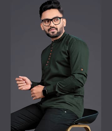Nofilter Dark Green Cotton Men's Regular Kurta ( Pack of 1 )