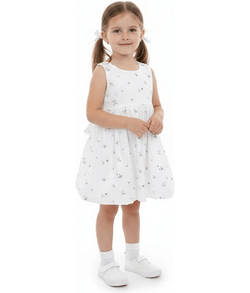 harshvardhanmart.com Cotton Frock For Girls ( Pack of 1 , White )