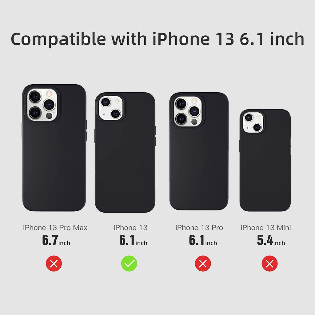 LIRAMARK Liquid Silicone Soft Back Cover Case for Apple iPhone 13 Mini (6.1 Inch)