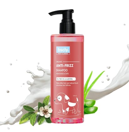 Bscly Anti Frizz Dog Shampoo with Tea Tree Oil & Aloe Vera, 200 ml | Dog Shampoo for Pomeranian, Shih tzu Puppy, German Shepherd, Labrador & Golden Retriever, Dogs Shampoo