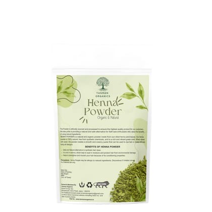 TANMAN ORGANICS Fresh Henna Powder, Infused with Herbs, 100% Natural Rajasthani Henna, Delivers a Rich Brown Color