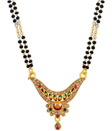 Asmitta Fancy Meenakari Gold tone double string Mangalsutra For Women