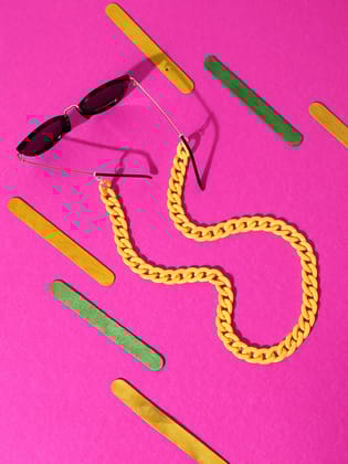 Glow Up Sunglasses With Chain-Necklace and Chains