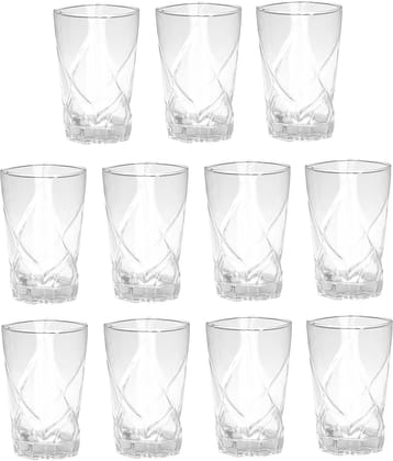 Somil Water/Juice  Glasses Set,  280 ML - (Pack Of 11)