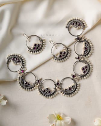 Gold Polish Silver Necklace Set CHN1530
