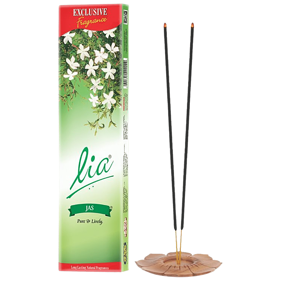 Lia Jas Agarbatti For Daily Puja, Meditation - Mysuru Jasmine Fragrance, 220 G (74 Pcs)