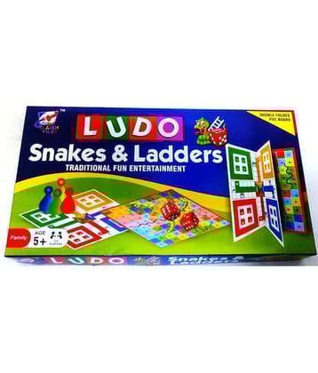 PETERS PENCE LUDO BLUE 2 IN 1 LUDO , SNAKES & LADDERS SMART KIDS PLAY Board Game Party & Fun