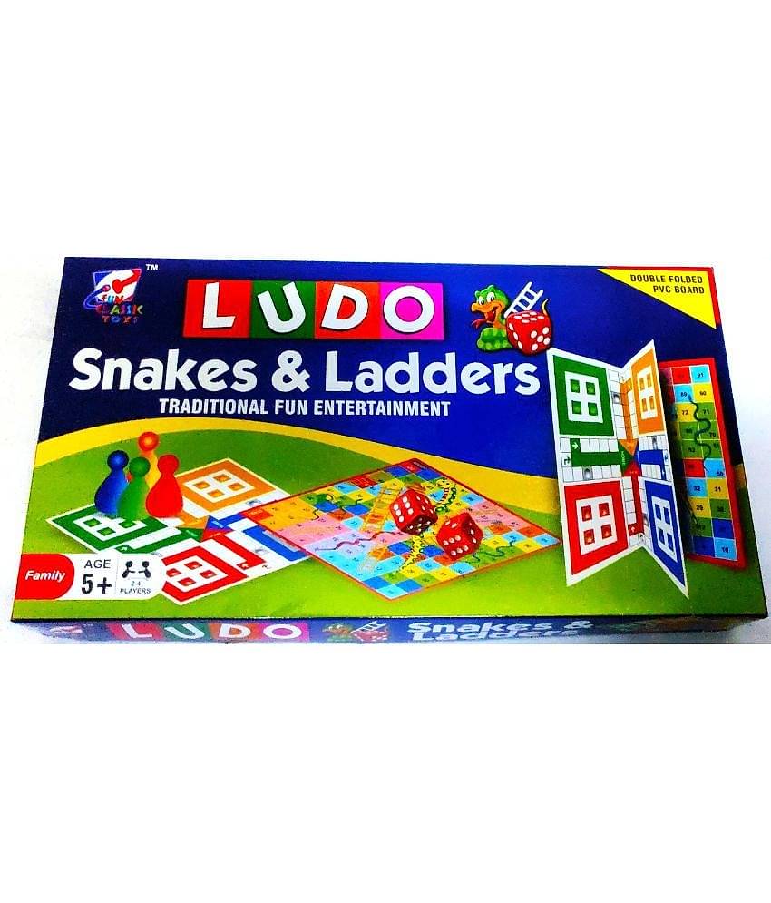 PETERS PENCE LUDO BLUE 2 IN 1 LUDO , SNAKES & LADDERS SMART KIDS PLAY Board Game Party & Fun