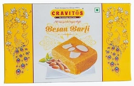 Cravitos Indian Sweets 200g Pack � Traditional Mithai Assortment | Authentic Desi Sweets Gift Box | Indian Festival & Celebration Treats (200g, Besan Barfi)
