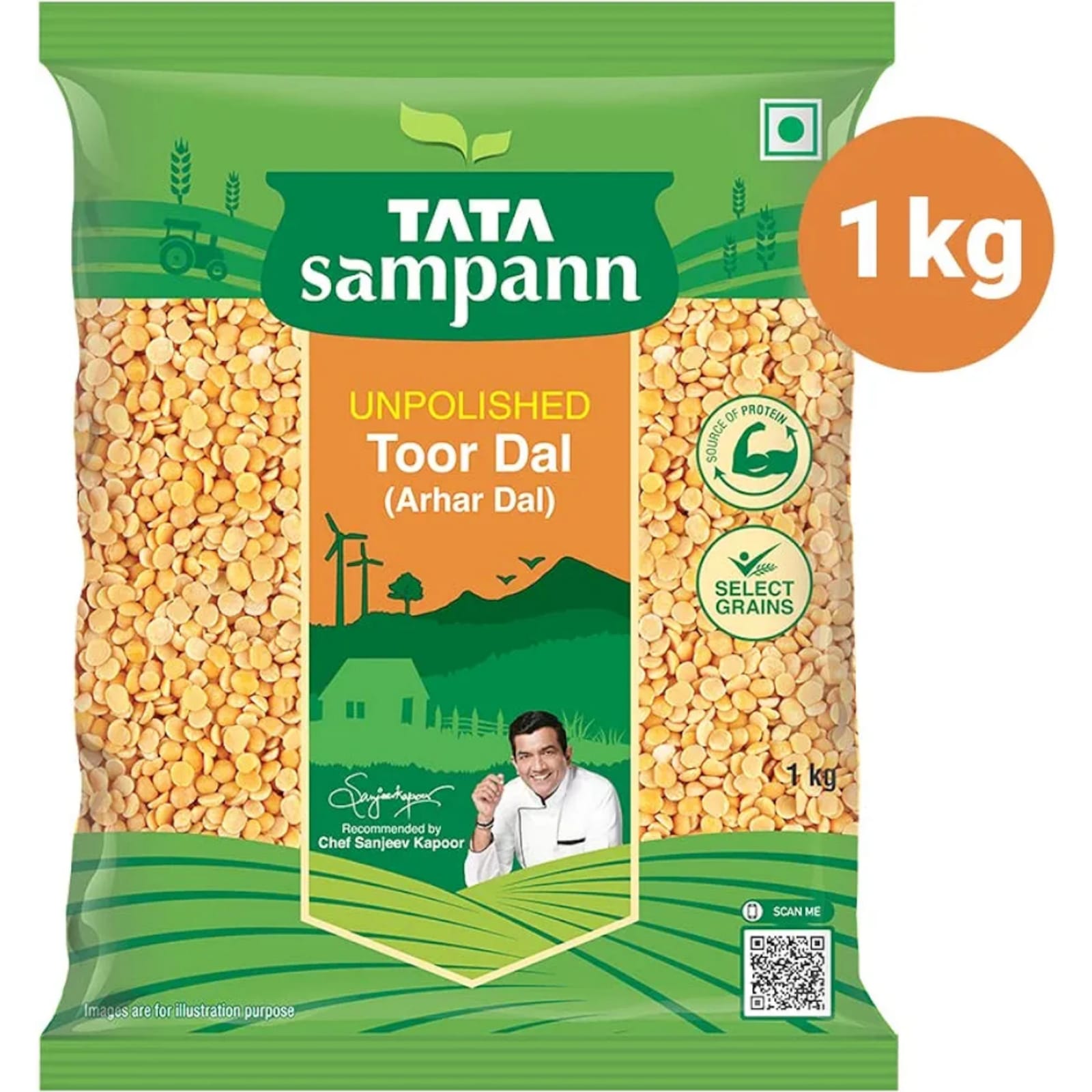Tata sampann unpolished toor dal ( Arhar Dal) 1 KG