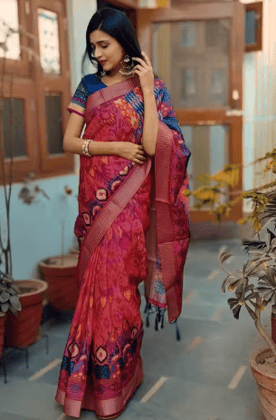 Paithani Cotton Silk Saree with Tassels Paithani Saree for Weddings and Functions Tassel Border Cotton Silk Saree Handloom Inspired Paithani Saree Party Wear Paithani Saree in Cotton Silk Indian Traditional Paithani Saree with Tassels
