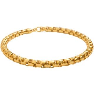 KIMTI 18k Gold Plated Men Bracelet (Gold, Belcher Chain)