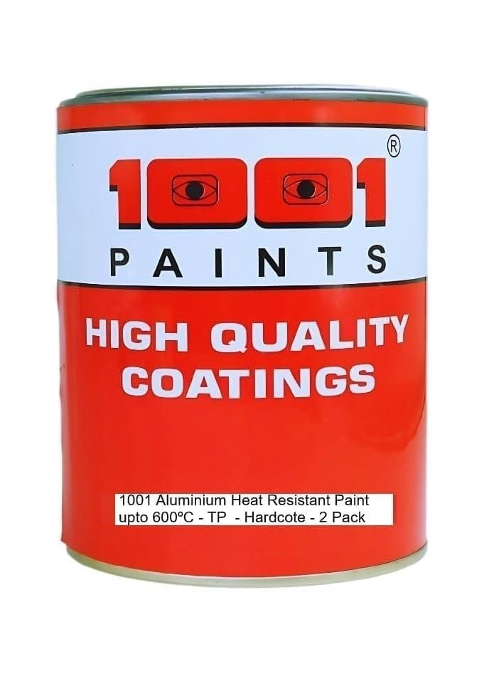1001 Aluminium Heat Resistant Paint upto 600 C - TP - Hardcote - 2 Pack- Force Dry I For Protection of high-temperature boilers, heat exchangers, refineries, equipment in power plants, HVAC systems etc. (4 Liters)