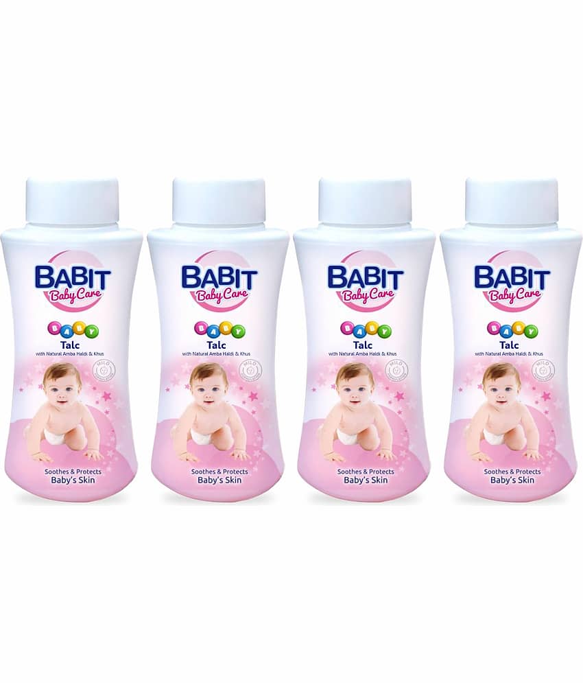 Babit Baby Powder Ideal For Newborn & kids Enriched with Khus and Amba Haldi 100g ( Pack of 4 )