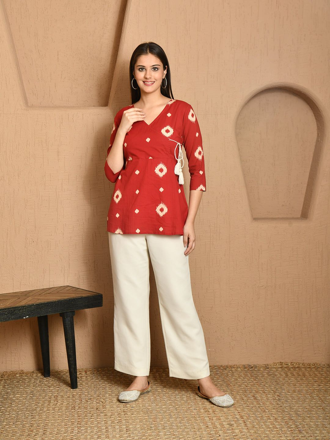 Ethnic Day Tunic-XS / Red