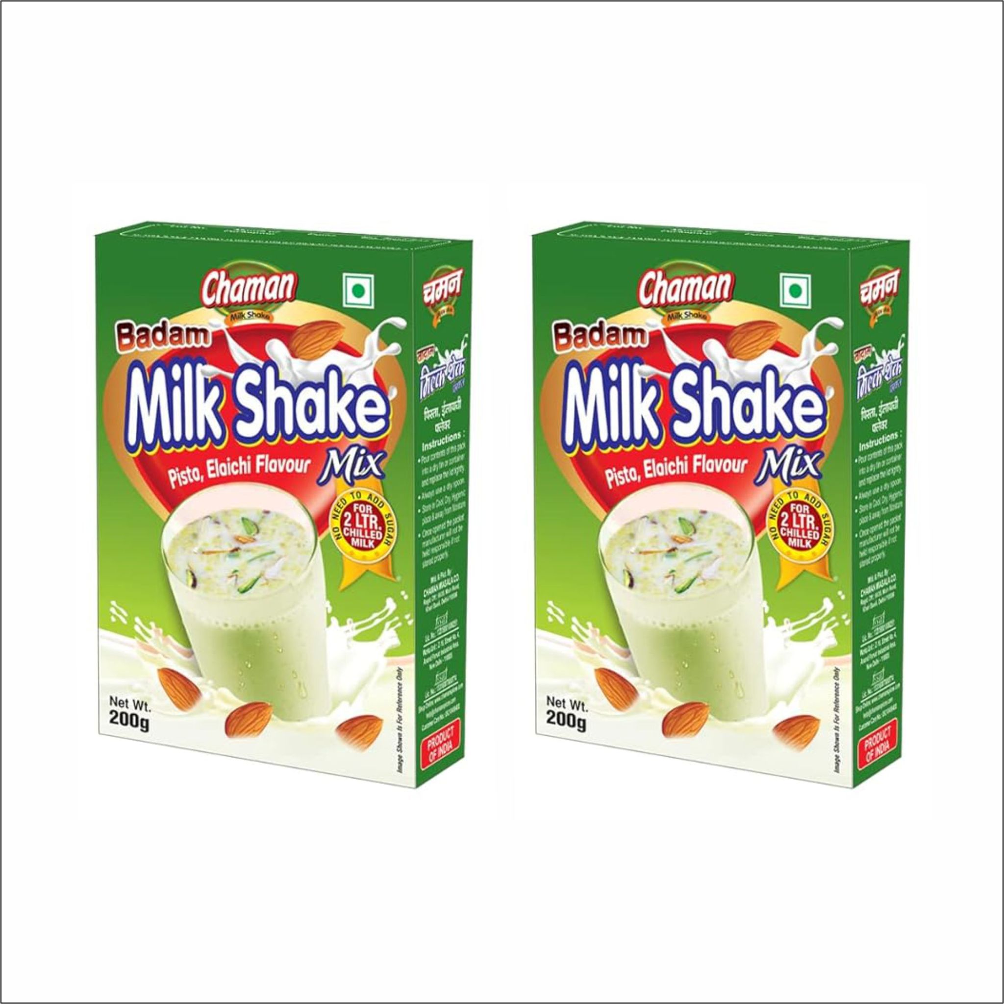 Chaman Pista & Elaichi Flavour Milk Shake, 200 gm - Pack of 2